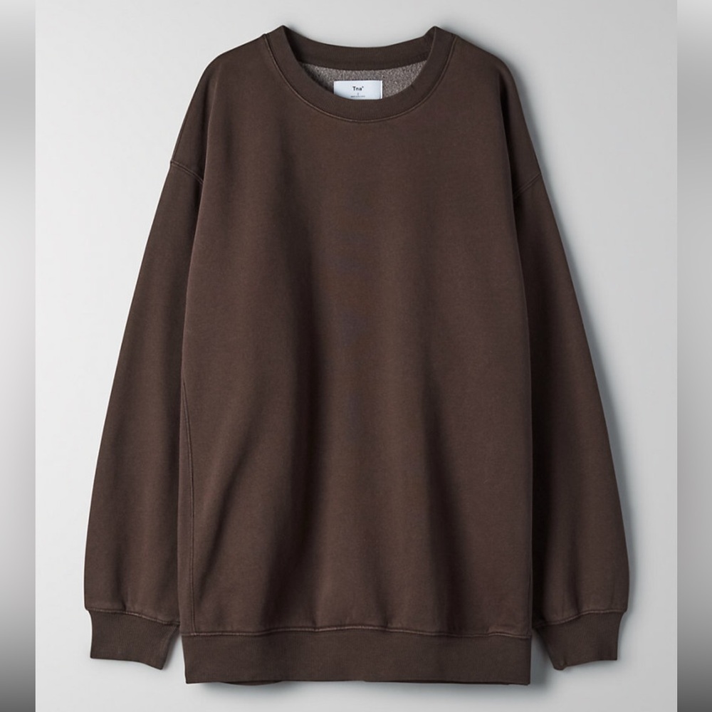 Aritzia Brown Crewneck and Shorts Sweatset